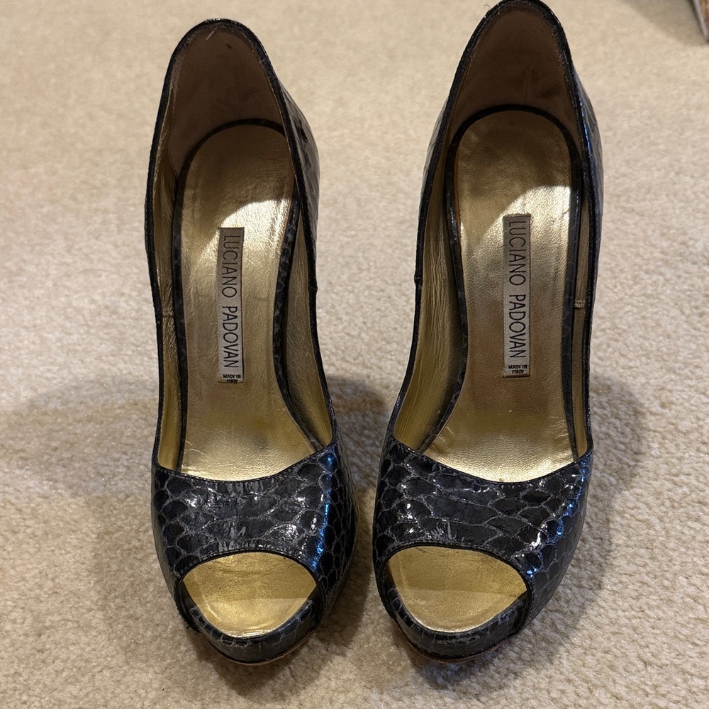 Blue Peep Toe Heels